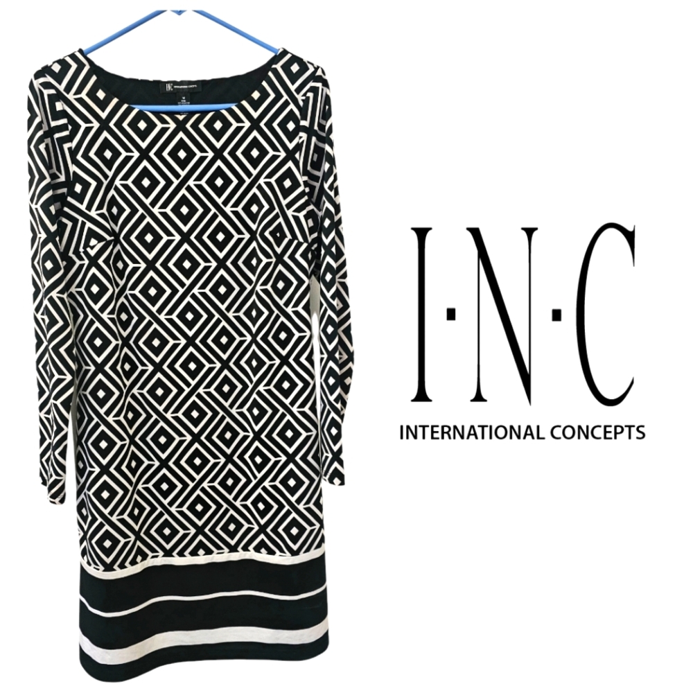 EUC | INC International Concepts | ¾ sleeve Geometric design | Lined | Size: M